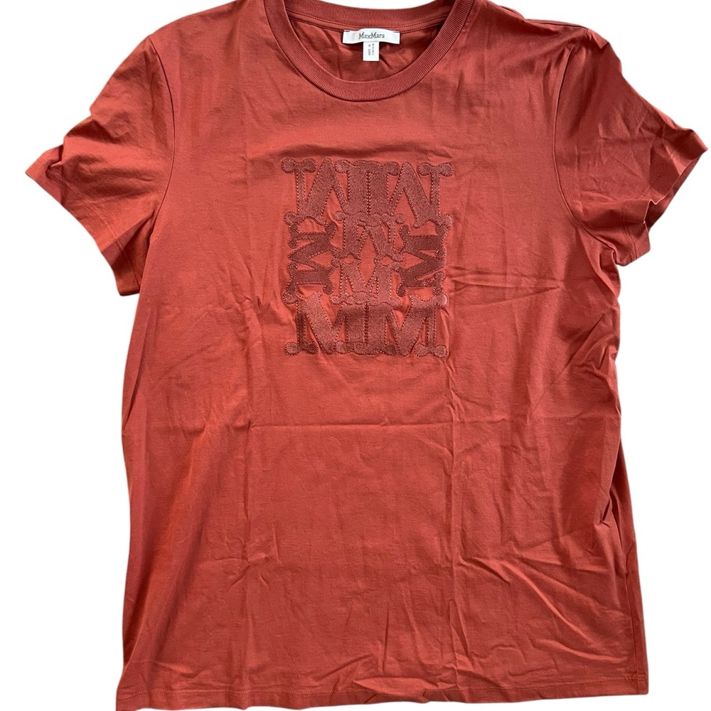 Max Mara Park Embroidered T-Shirt XL 100% Cotton Authentic